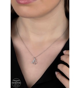 SWAROVSKİ CRYSTAL MELEK  925 AYAR GÜMÜŞ KOLYE