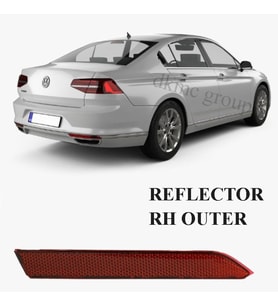 PASSAT B8 SEDAN 2015-2018 MODEL ARASI UYUMLU SAĞ YOLCU TARAFI DIŞ ARKA TAMPON REFLEKTÖRÜ