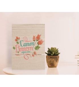 BK Gift Kişiye Özel Canım Annem Tasarımlı Otantik Masaüstü Ahşap Palet Çerçeve-13 (Beyaz)