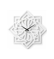 MOSAİCO Spiral Geometrik Ahşap Dekoratif Duvar Saati 40 cm. Beyaz Renk