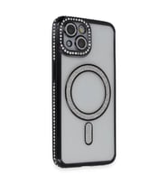 Apple İphone 13 Kılıf Joke Simli Magneticsafe Kılıf - Siyah