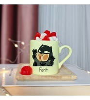 Batman Tasarımlı Kişiye Özel Sarı Türk Kahvesi Fincanı