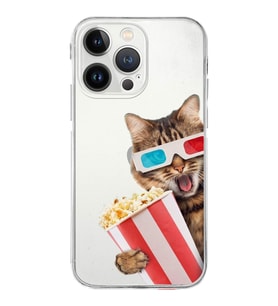 PrintiFy 13 Pro Max ile Uyumlu Kedi 1 Kamera Korumalı Şeffaf Kılıf