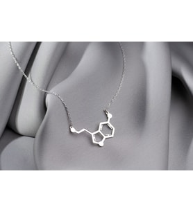 Serotonin Kolye, Gümüş Bayan Kolye, Kimya Kolye, Zarif Takılar