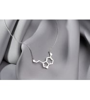 Serotonin Kolye, Gümüş Bayan Kolye, Kimya Kolye, Zarif Takılar