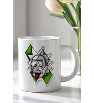 Rick And Morty Tasarımlı 330ml Baskılı Beyaz Seramik Kupa Bardak