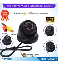 AHD 1080P ve Analog Pal Çevrilebilir Plastik Mini Dome Araç Kamerası