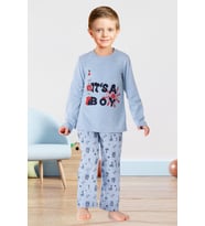 Doremi Erkek Çocuk Pijama Takımı (Mavi-Mavı)