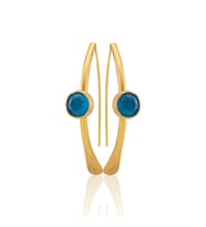 Kadir Jewellery 22 Ayar Altın Kaplama Kadın Taşlı Küpe -El İşçiliği Ve Hipoalerjenik Küpe