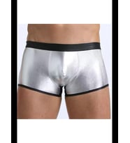 Fantezia Night Tegan Fantezi Deri Görünümlü Gümüş Erkek Boxer Tanga TG274607