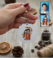 Kişiye Özel Karikatürlü Sarı Kırmızı Taraftar Sevgiliye Hediye Anahtarlık Sevgililer Günü Hediyesi