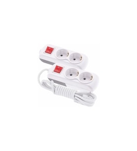 F293E 2'li Anahtarlı Grup Priz - 10 Metre Uzunluk ile Güvenli ve Pratik Elektrik Kullanımı (Beyaz)