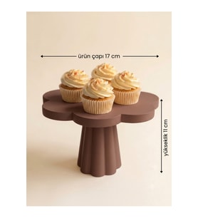 Ayaklı Stand Beyaz Cupcake Standı Sunum Standı 17 cm