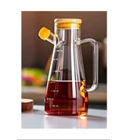 Salkım 900 Ml Bambu Kapaklı Cam Yağdanlık Royaleks-CLKN-1800