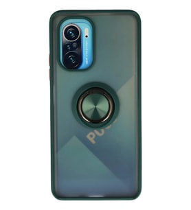 Newface Xiaomi Redmi K40 Kılıf Montreal Yüzüklü Silikon Kapak - Yeşil