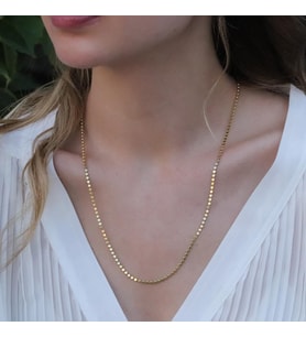 Gold Kaplama Top Gümüş Zincir