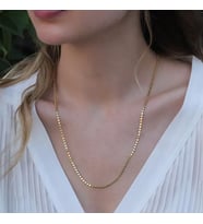 Gold Kaplama Top Gümüş Zincir