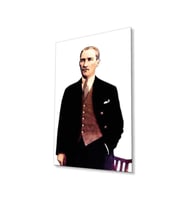 Atatürk Cam Tablo 4mm Dayanıklı Temperli Cam, Atatürk Glass Wall Art (Çok Renkli)