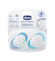 Chicco Physio Silikon Emzik 4m+ 2'li - Mavi (Çok Renkli)
