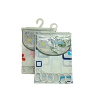 ÇİF KANAT PVC BANYO PERDESİ 2  PARÇA  X 90X180CM - 12 HALKALI