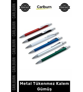 Özel Üretim Promosyon Kurumsal Logo Baskılı Şık Kaliteli Lüks Ofis Metal Tükenmez Kalem Gümüş