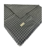Desenli Flamalı Keten Eşarp- 06112 (Siyah-Yeşil)