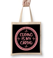Coding Is My Cardio Fitness Gym Workout Mens Womens 02 Bez Çanta Uzun Saplı
