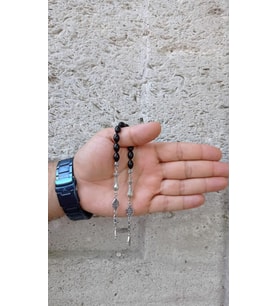 Rd Ekoavm 7*10 mm Zaza Tesbih Akrilik Yapım Siyah (Sarı)
