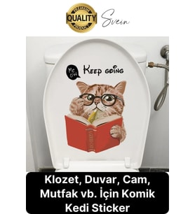 Özel Tasarım WC Klozet İçin Komik Kedi Sticker Tuvalet Banyo Cam Duvar Yapıştırma Etiket Dekoratif
