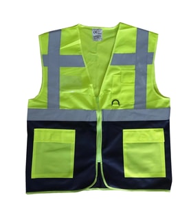 Mey İthalat® Yönetici İkaz Yeleği Sarı/Lacivert Xl Beden