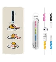Oppo Reno 2Z 4 Lite 4 Pro 5 6 7 A31 Kılıf Kablo Koruma Spiral Silikon Sweety Egg 1322
