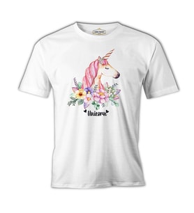 Unicorn Pink Anneler Günü Beyaz Unisex Tshirt