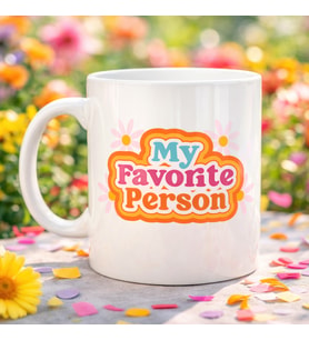 Northcity My Favorite Person Yazılı Porselen Kupa - Sevgiliye ve Arkadaşına Özel Tatlı Tasarım Hediye Kupası