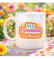 Northcity My Favorite Person Yazılı Porselen Kupa - Sevgiliye ve Arkadaşına Özel Tatlı Tasarım Hediye Kupası