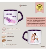 Kişiye Özel Fotoğraflı Baskılı Mor Kupa – 225ml Hediye Kupa