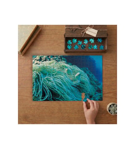 Deniz Şakayığı- Deniz Bitkileri Tasarımı 240 parça Ahşap Puzzle Ahşap Kutuda MP00263