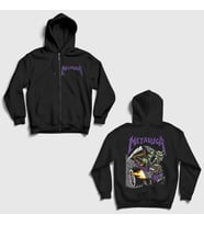 Presmono Unisex Siyah Metallica V2 Cincinnati Print Brandon Heart Sırt Baskılı Fermuarlı Kapüşonlu Sweatshirt 517331tt