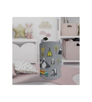 MEKTA HOME BEBEK VE ÇOCUK ODASI Arabalı Yollu Panda Desenli Oyuncak Sepeti