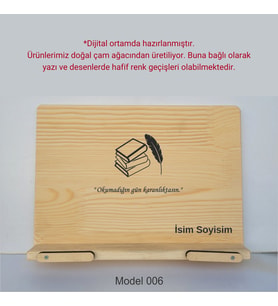 Münzevi Masaüstü Ahşap Rahle/Tablet/Kitap Tutucu-Model006