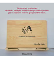 Münzevi Masaüstü Ahşap Rahle/Tablet/Kitap Tutucu-Model006