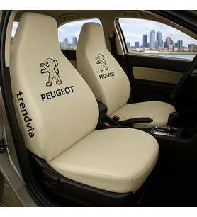 Peugeot Araç Ön ve Arka Koltuk Kılıfı – Penye Oto Servis Koruma Kılıfı (Bej)