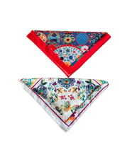 2 Li Saten Bandana Seti Saten Fular Saten Çanta Aksesuarı Özel Desen Bandana 45X50 Cm