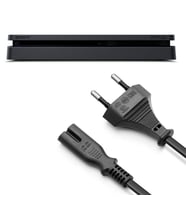 PS4 Slim Güç Kablosu 1.5m Playstation 4 Slim Kasa Uyumlu PS4 Kablo Yedek Parça (Siyah)