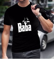 BK Home Godfather Baba Tasarımlı Siyah T-Shirt-5