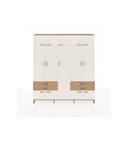 Arges Dolap 12 Raflı 4 Çekmeceli 2 Askılı 220x30x243 Çam-Aytaşı/Çam