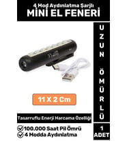 Profesyonel Kamp Avcı Güvenlik Okul Deprem 4 Modda Aydınlatma Güçlü Işık Mini EL FENERİ