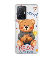 Xiaomi Mi 11T - 11T Pro Uyumlu Happy Bear Tasarımlı Şeffaf Telefon Kılıfı