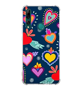 PrintiFy Huawei Y9 Prime 2019 Uyumlu Retro Color 3 Baskılı Şeffaf Köşe Korumalı Antişok Kılıf