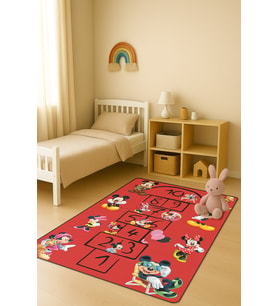 Modern Dijital Baskı Kaymaz Taban Çocuk ve Genç Odası Halısı H0945