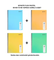 FLEX PASTEL DEFTER A4 40+60+72+80 YAPRAK KARELİ 4'LÜ SET